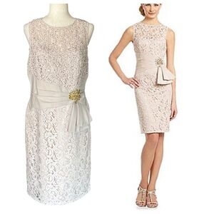 Eliza J Ivory/Cream Lace Cocktail Sleeveless Dress